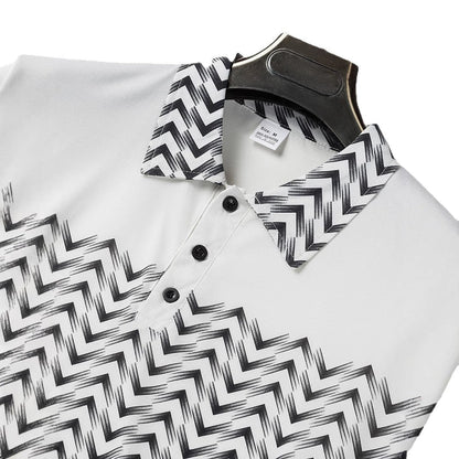 Herren Poloshirt Modern Musterdetails Slim Fit