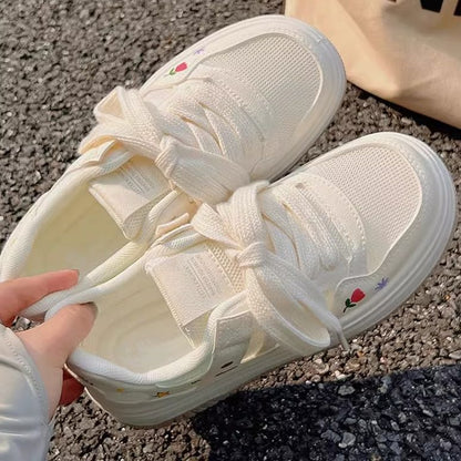 Damen Sneaker Weich Bequem Mit Applikationen