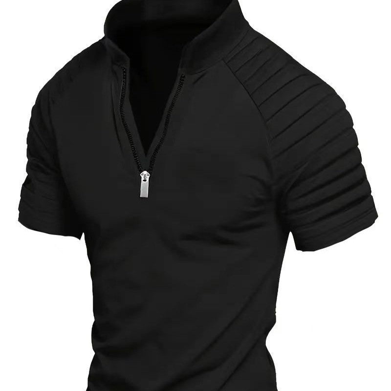 Herren Polo Kurzarm Modern Reißverschluss Sportlich