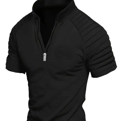 Herren Polo Kurzarm Modern Reißverschluss Sportlich