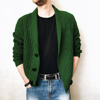 Herren Strickjacke Modern Großer Kragen Elegant