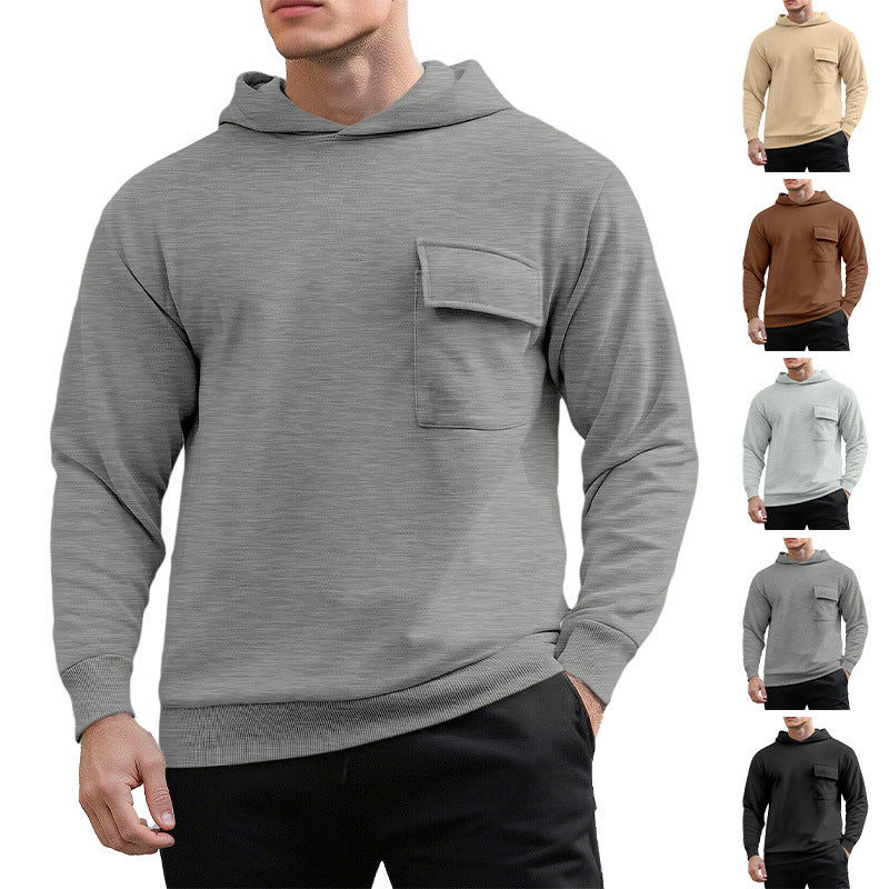 Herren Kapuzenpullover Bequem mit Brusttasche Modern