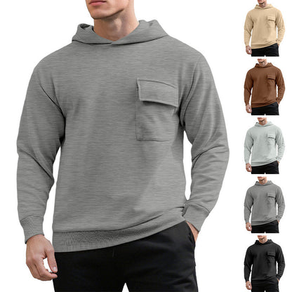 Herren Kapuzenpullover Bequem mit Brusttasche Modern