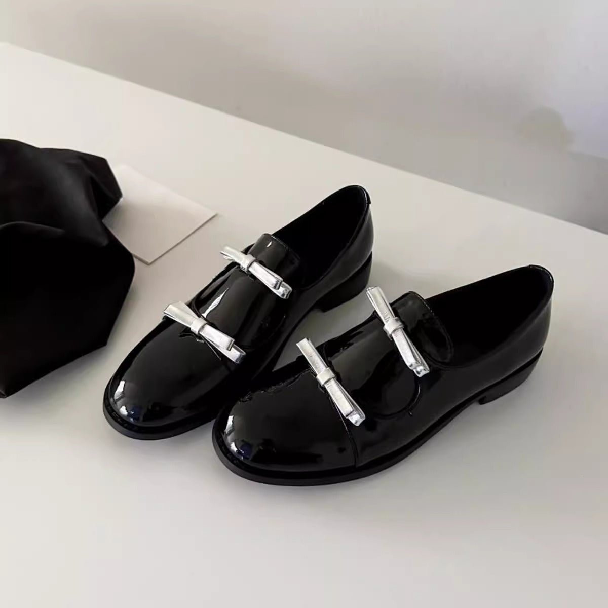 Elegante Damen Schnürschuhe mit Schnallen Schwarz