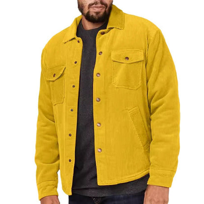Herren Cordjacke Modern Mit Taschen Braun Schwarz