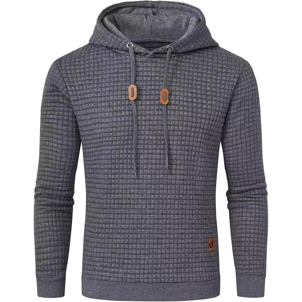 Herren Kapuzenpullover Strukturiert Modern Grau