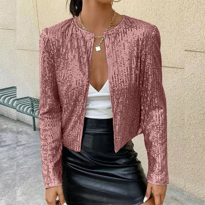 Glitzernde Damen Strickjacke Elegant Frauen
