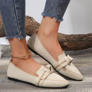 Damen Ballerinas Schick Schleifen Detail Stabiler Boden