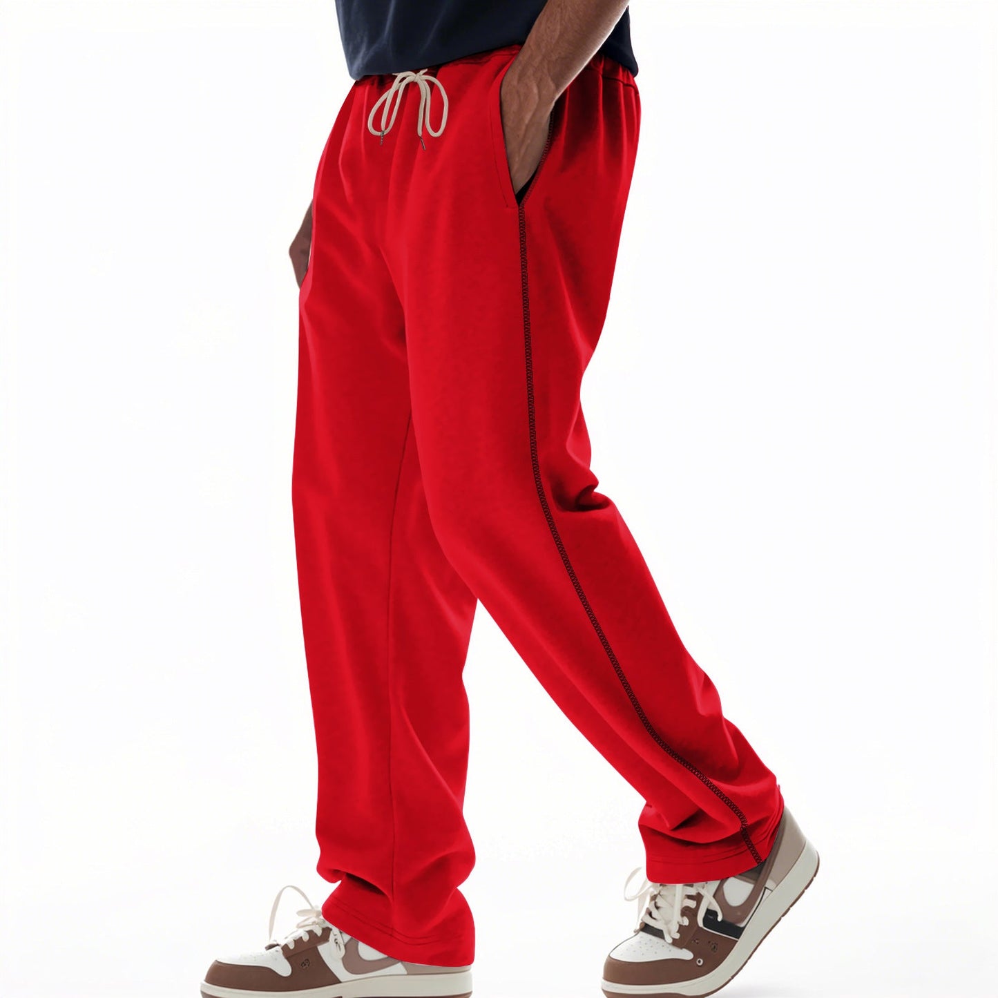 Bequeme Herren Jogginghose Reißverschluss Taschen Sportlich
