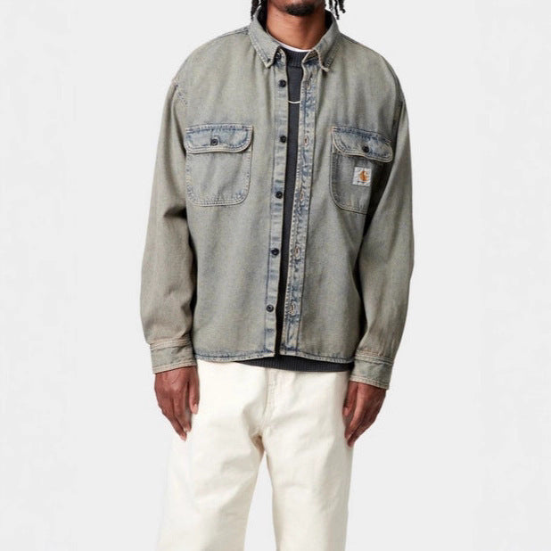 Herren Jeansjacke Lässig Klassisch mit Patenttaschen