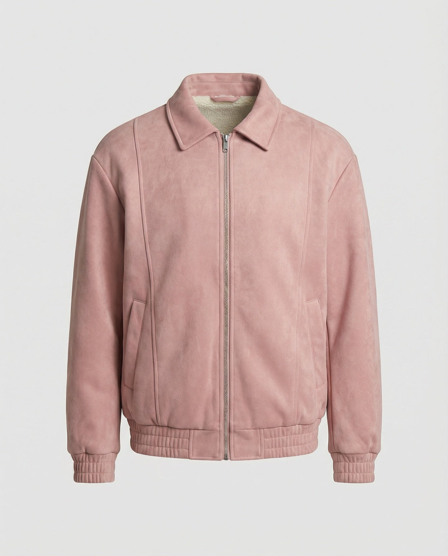 Lederjacke Herren Blouson Style Elastisch Reißverschluss