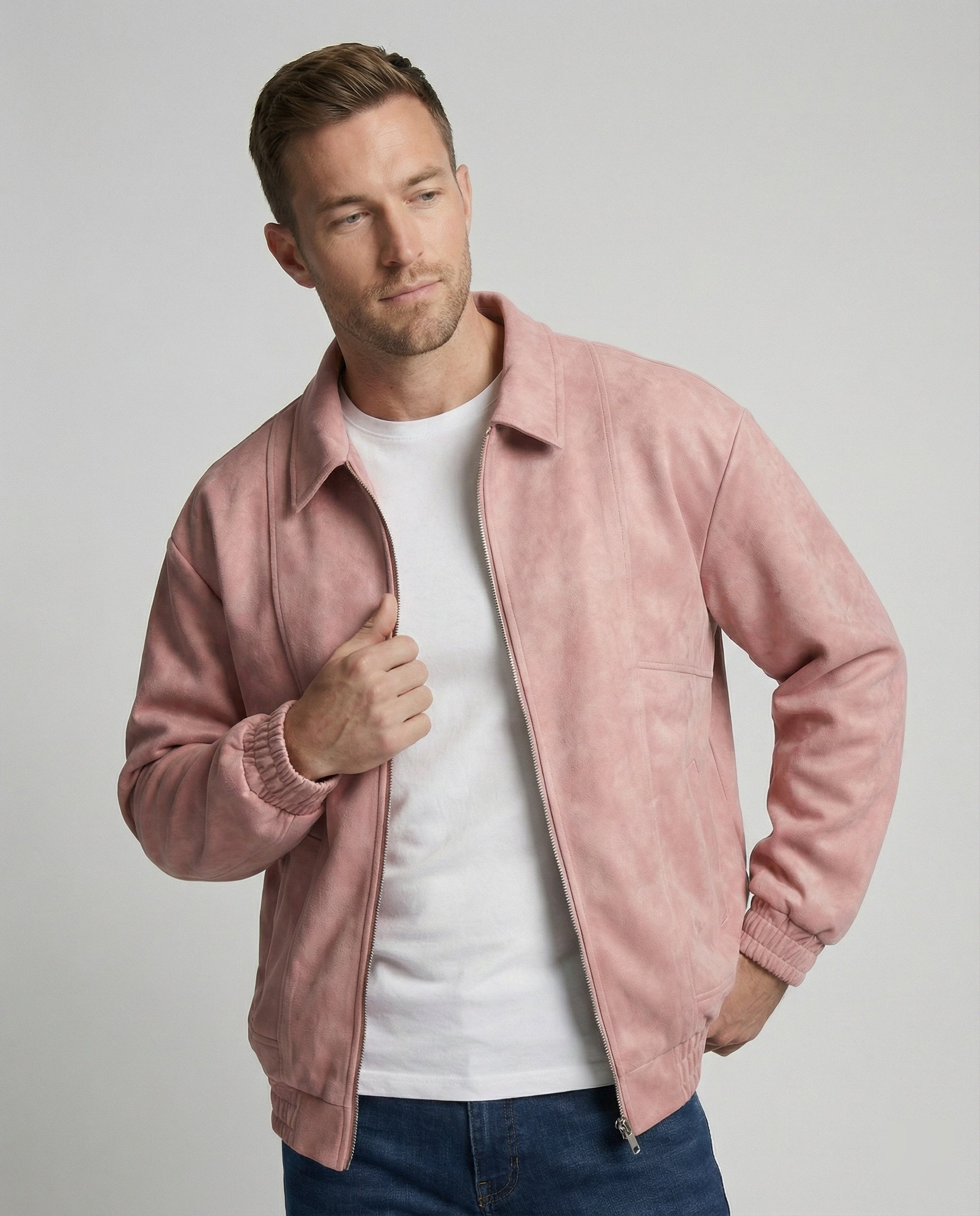 Lederjacke Herren Blouson Style Elastisch Reißverschluss - BerlinGlamour