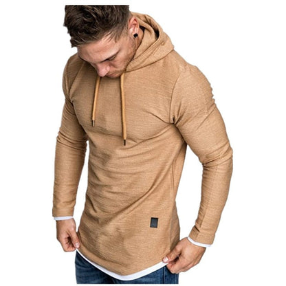 Herren Longline Kapuzenshirt Asymmetrisch Modern Schwarz