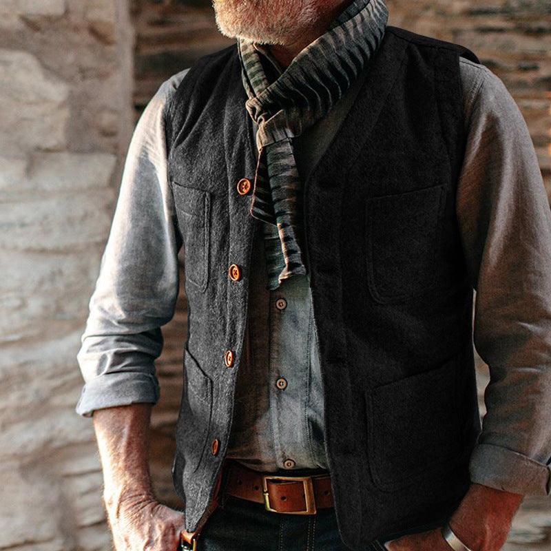 Herren Weste Warm Isoliert Mit Taschen Modern