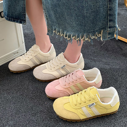 Damen Sneaker Retro Sportlich Leder Schuhe - BerlinGlamour