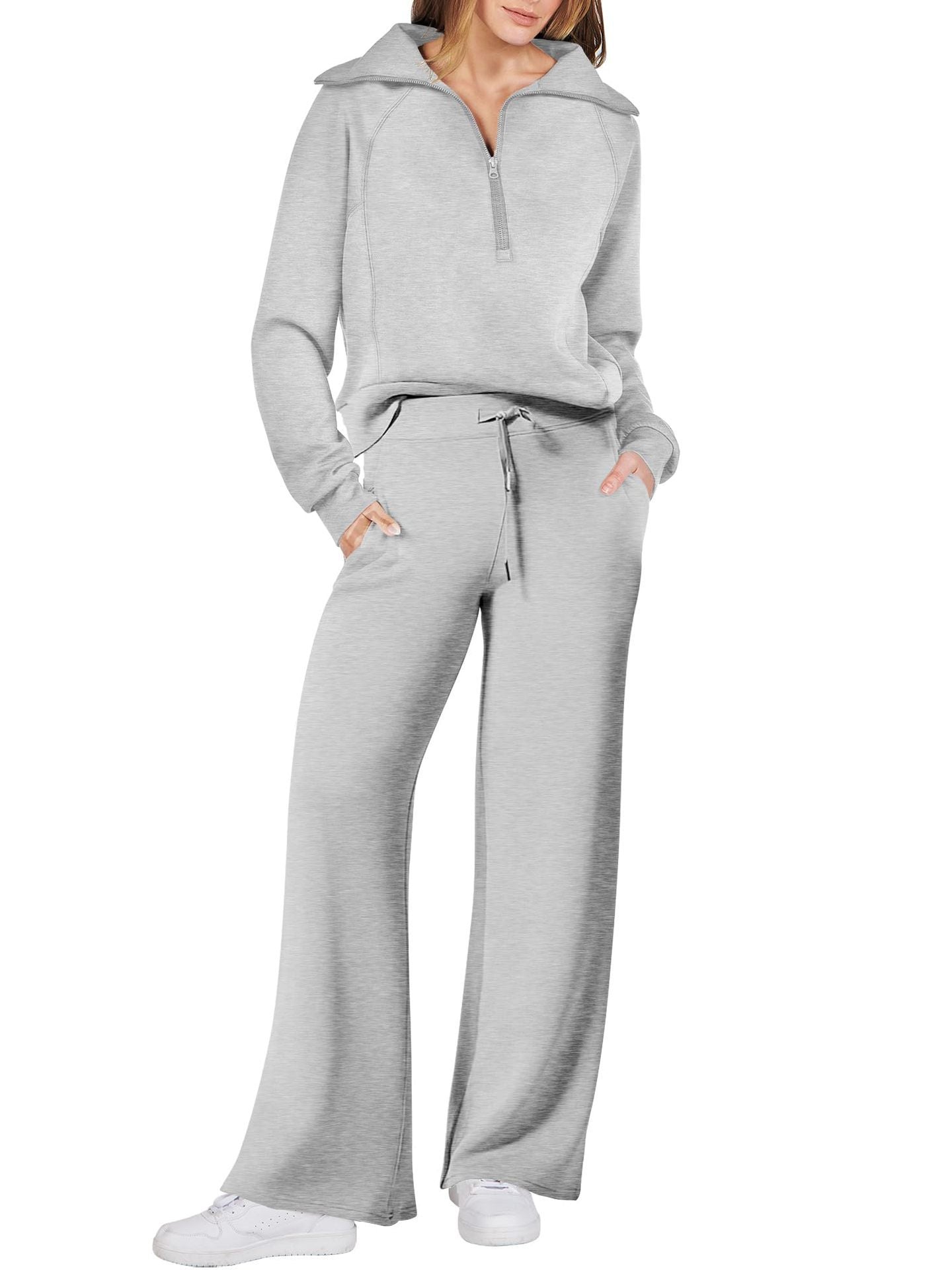 Damenschuhe sind nicht dabei, es ist ein Jogginganzug. 
Damen Jogginganzug Sportlich Bequem
