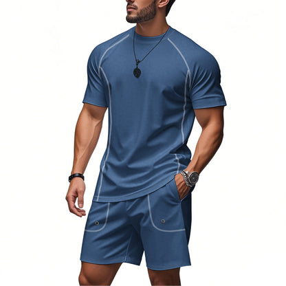 Herren Sport Set Kurzarm T-Shirt und Shorts atmungsaktiv