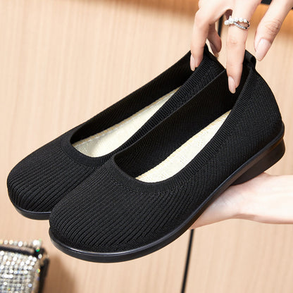 Damen Ballerinas Bequem Strick Elastisch Elegant - BerlinGlamour