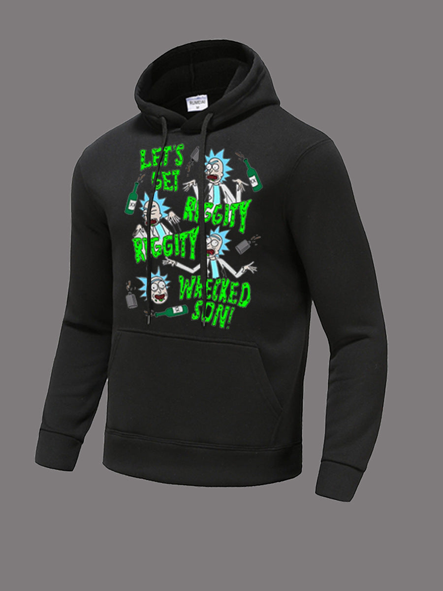 Herren Hoodie Berlin Grafikdesign Trendig Schwarz