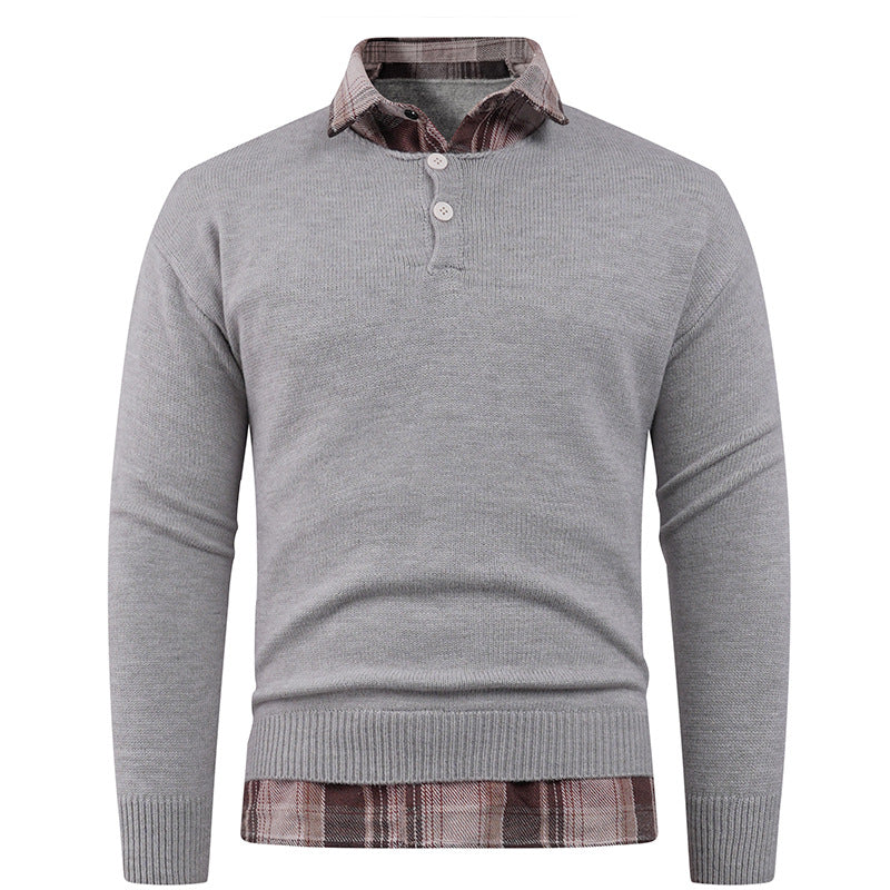 Herren Pullover Mit Hemdkragen Elegantes Design