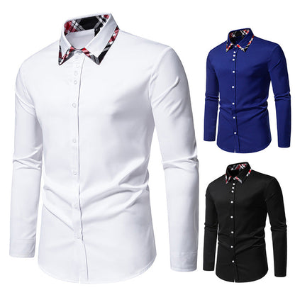 Herren Langarmhemd Elegantes Karo Hemd Modern