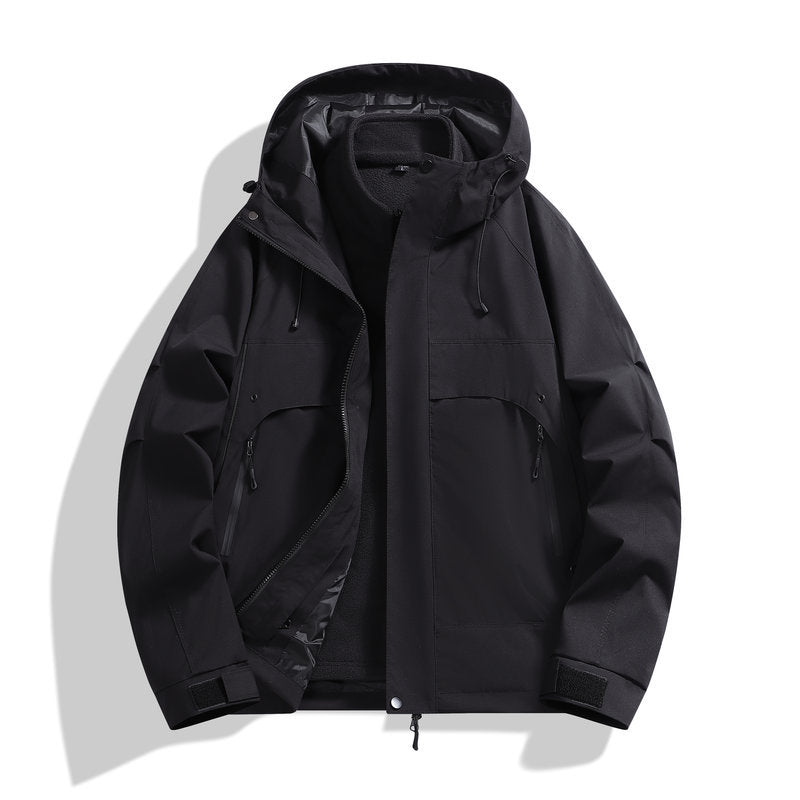 Herren Wetterjacke Multifunktion mit abnehmbarer Kapuze Waterproof