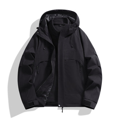 Herren Wetterjacke Multifunktion mit abnehmbarer Kapuze Waterproof