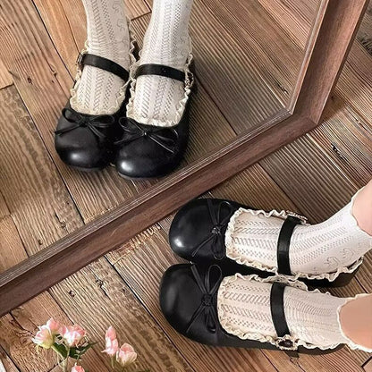 Damen Ballerinas Schnürung Edel Elegant