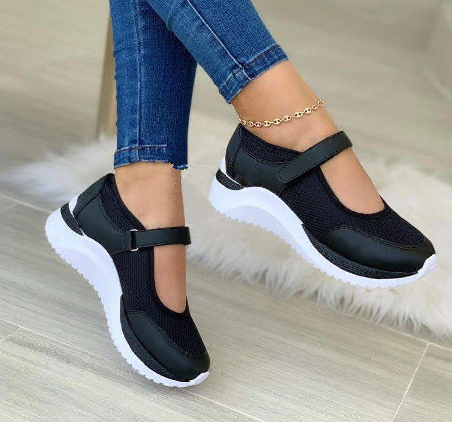 Damen Sneaker atmungsaktiv Mesh Bequem Verstellbar