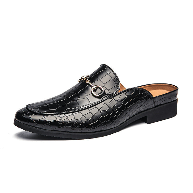 Damen Mokassins Elegante Krokodilleder Schuhe Goldene Akzente