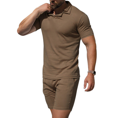 Herren Poloshirt und Shorts Set Elastisch Komfortabel Modern