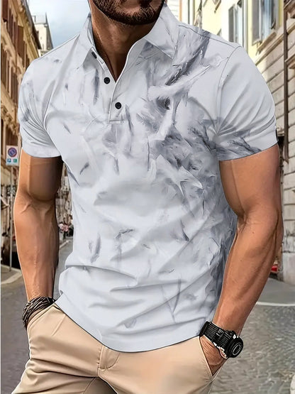 Herren Poloshirt Kurzarm Modern Strukturstoff