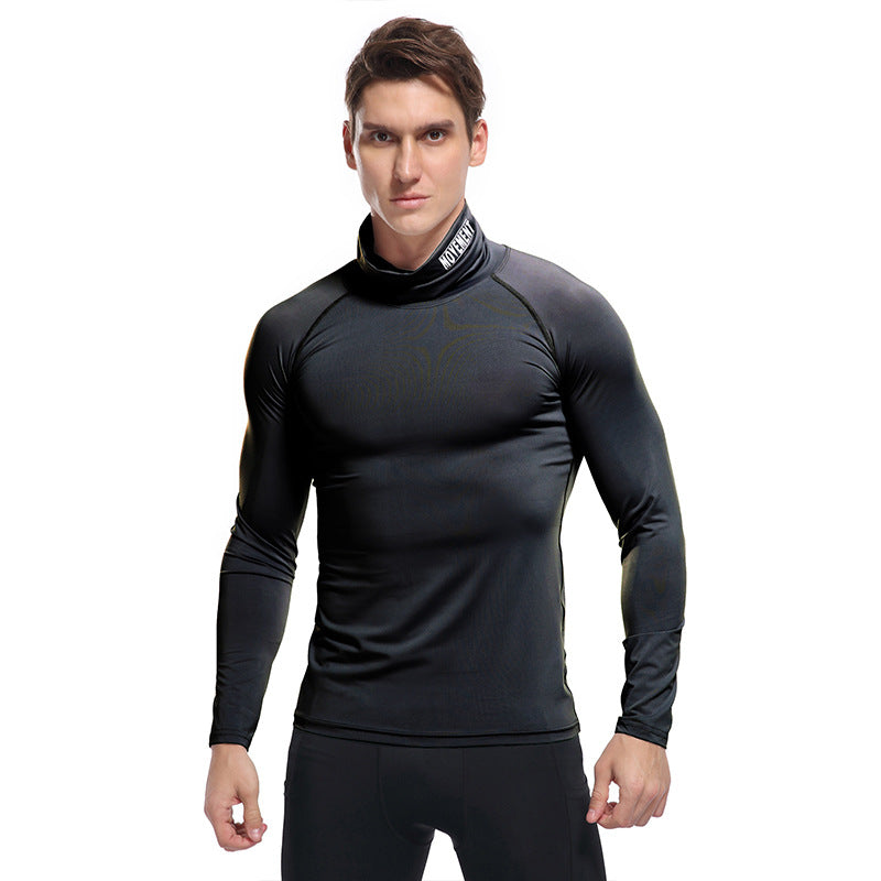 Herren Langarmshirt Stehkragen Kompressor Hemd Modern