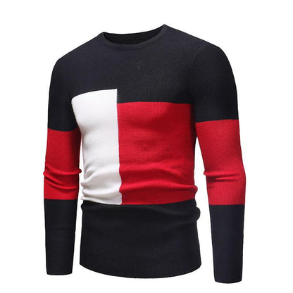 Herren Pullover Modernes Blockmuster Designer Style - BerlinGlamour