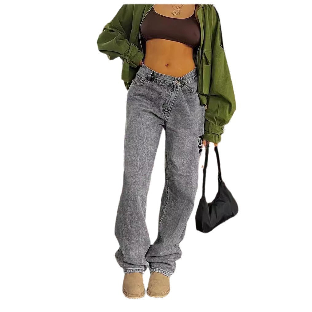 Bequeme Damen Jeans Weite Passform Lässig