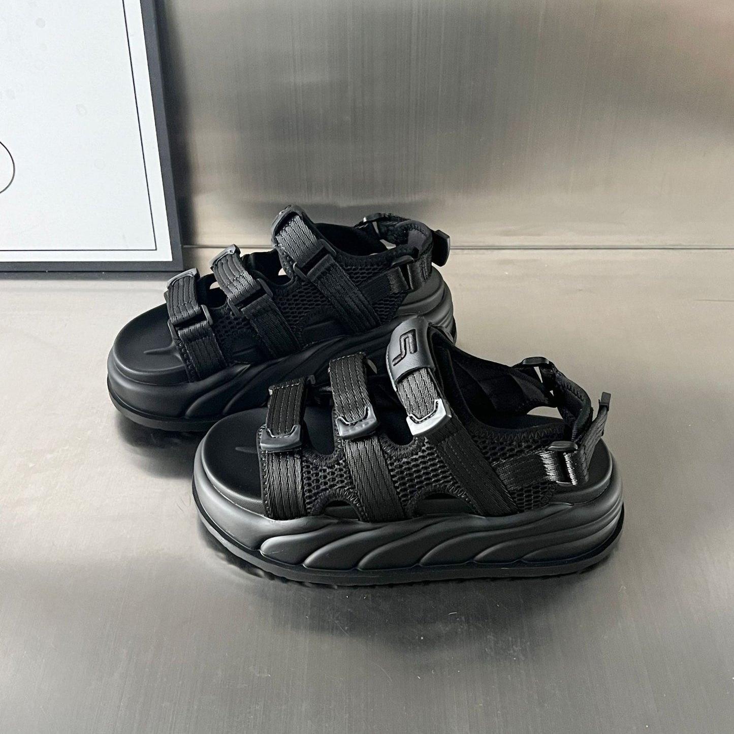 Damen Sandalen Sportlich Bequem mit verstellbaren Riemen