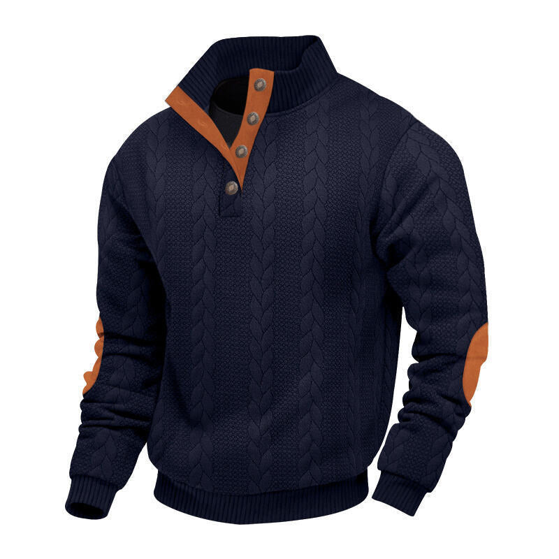 Herren Strickpullover Stehkragen Strukturieren Modern