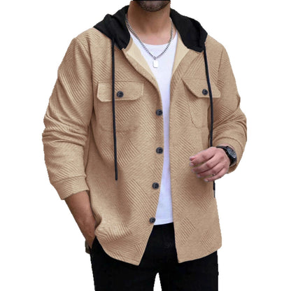 Herren Outdoor-Jacke lässig mit Kapuze und Muster
