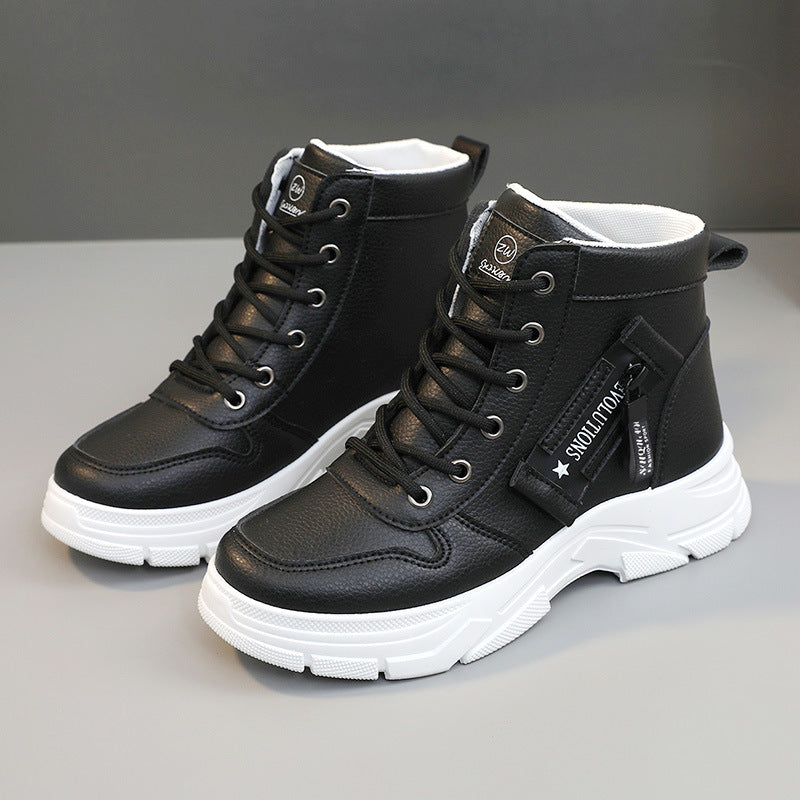 Damen Sneaker High-Top Sportlich Bequem Schwarz