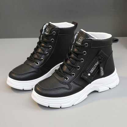 Damen Sneaker High-Top Sportlich Bequem Schwarz