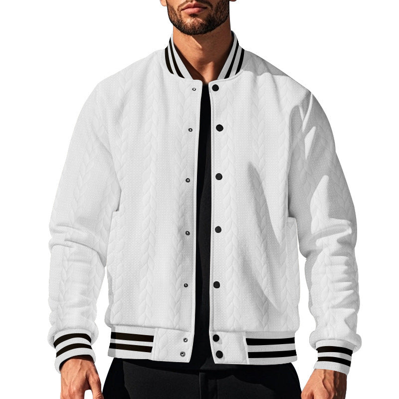 Herren Collegejacke Urban Style Strickdesign Schwarz - BerlinGlamour
