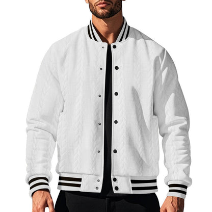 Herren Collegejacke Urban Style Strickdesign Schwarz - BerlinGlamour