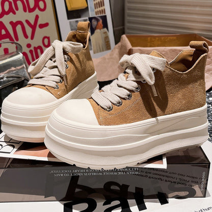 Damen Sneaker Hochplateau Sportlich Atmungsaktiv