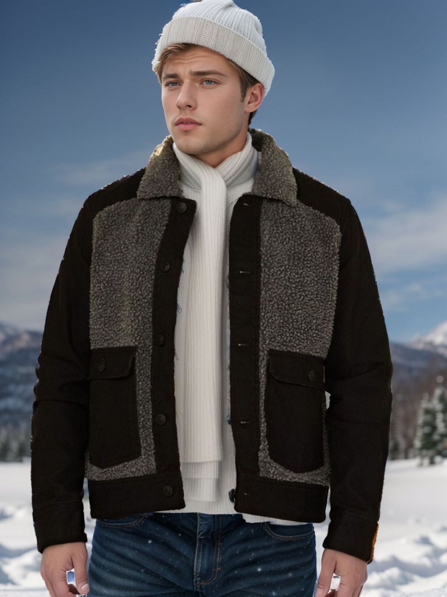 Herren Fleecejacke Lässig Mit Kapuze Modern
