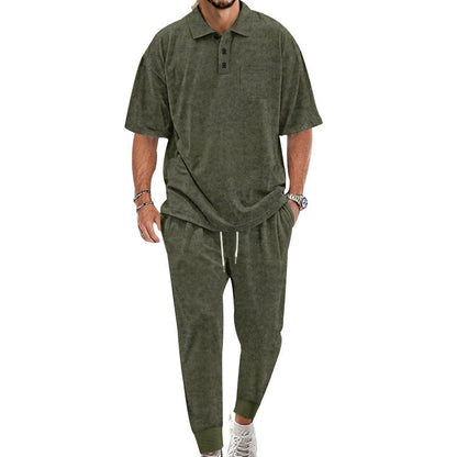 Herren Freizeit-Set Jogginghose Poloshirt Bequem Modern