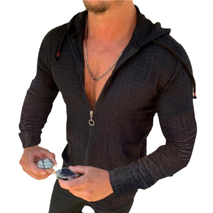 Herren Kapuzenoberteil Modern mit Reißverschluss und Trend Design