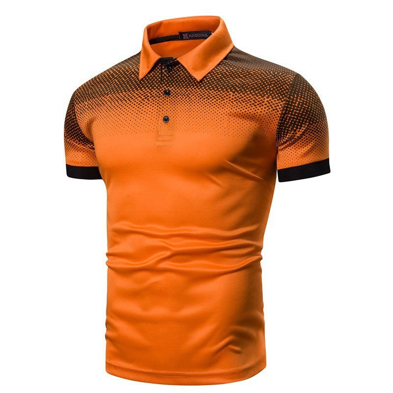 Herren Poloshirt Farbverlauf Modern Kontrastdetails