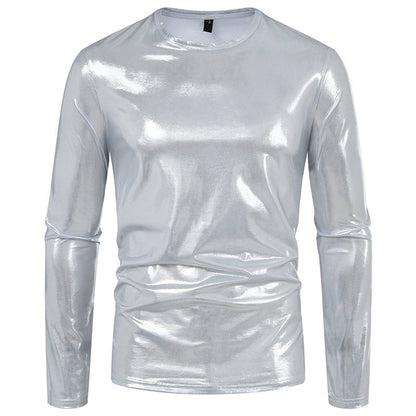 Herren Shirt Langarm Stretch Glänzend Modern