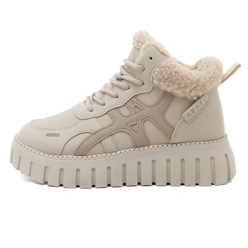 Damen Sneaker High Top Flauschig Warm Winter