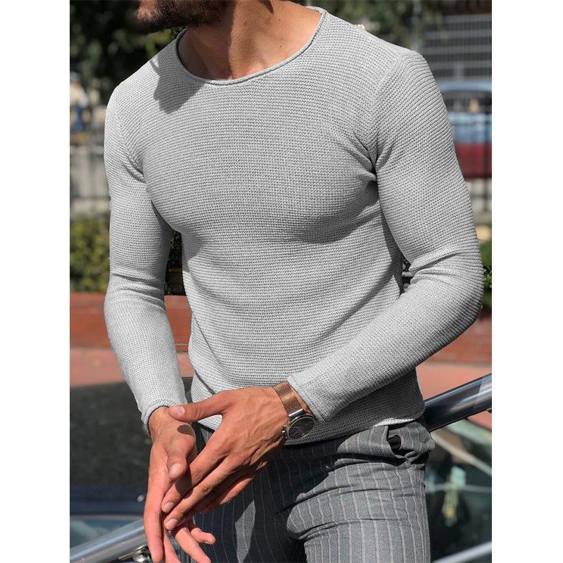 Herren Langarmshirt Modern Strukturiert Slim Fit - BerlinGlamour